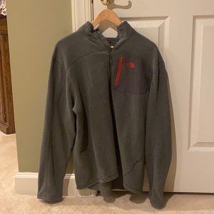 North Face Grey Quarter Zip 100% Polyester